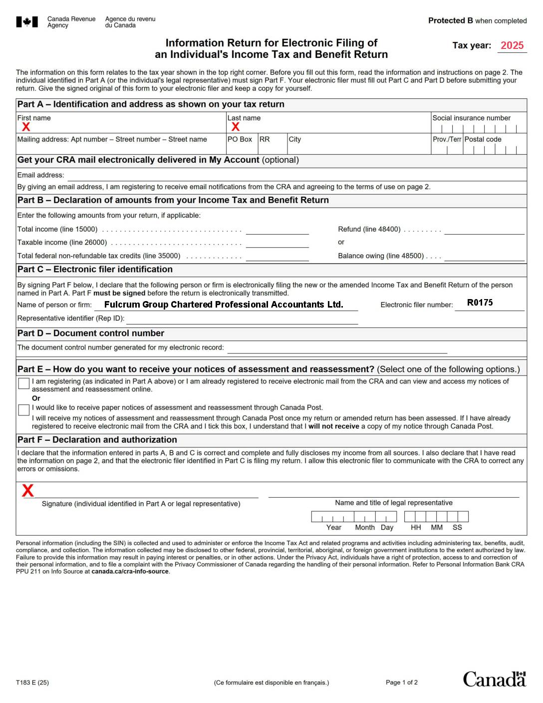 T-183 Authorization & Engagement Letter